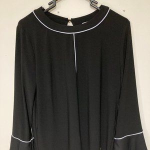 Anne Klein Black with white trim blouse